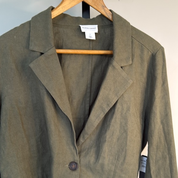 NWT Nordstrom melrose market linen cropped blouse - Picture 2 of 6